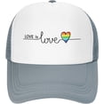 thumbnail image 1 of Mesh Dad Hat Adjustable Washed LGBT Pride Love is Love Baseball Dad Cap Funny Distressed Ball Trucker Cap for Women Men, 1 of 8
