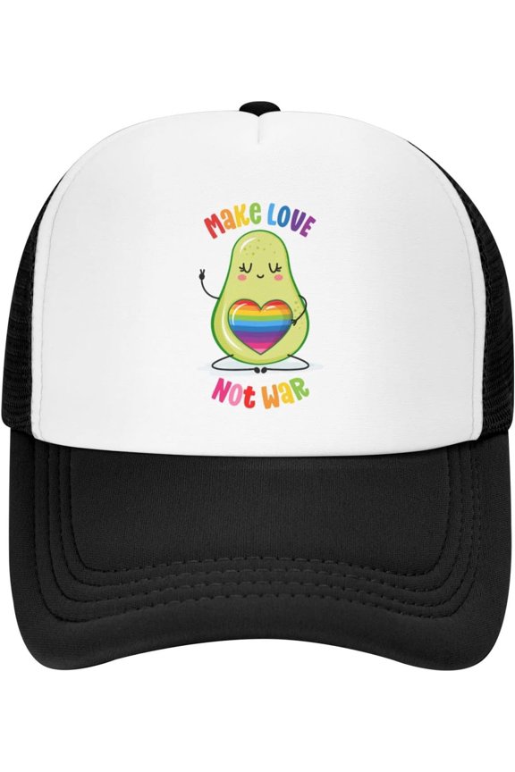 Mesh Dad Hat Adjustable Washed Rainbow LGBT Avocado Baseball Dad Cap Funny Distressed Ball Trucker Cap for Women Men