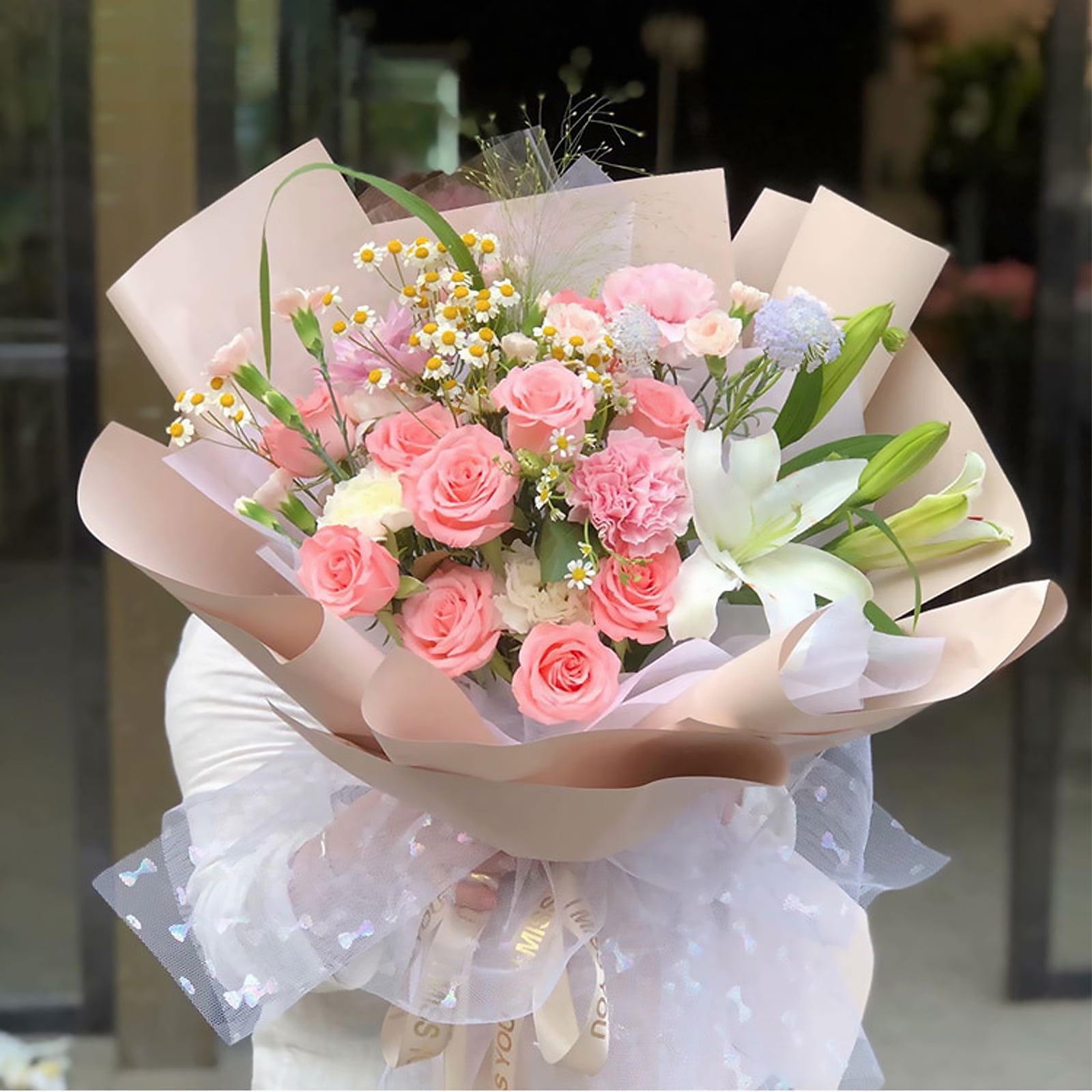 Mesh Design Bouquet Packaging Paper 1 roll of Mesh Design Bouquet