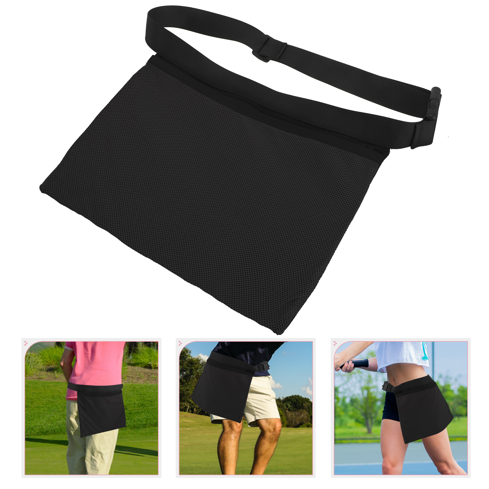 Mesh Design Tennis Ball Waist Bag Tennis Ball Holder Portable Ball