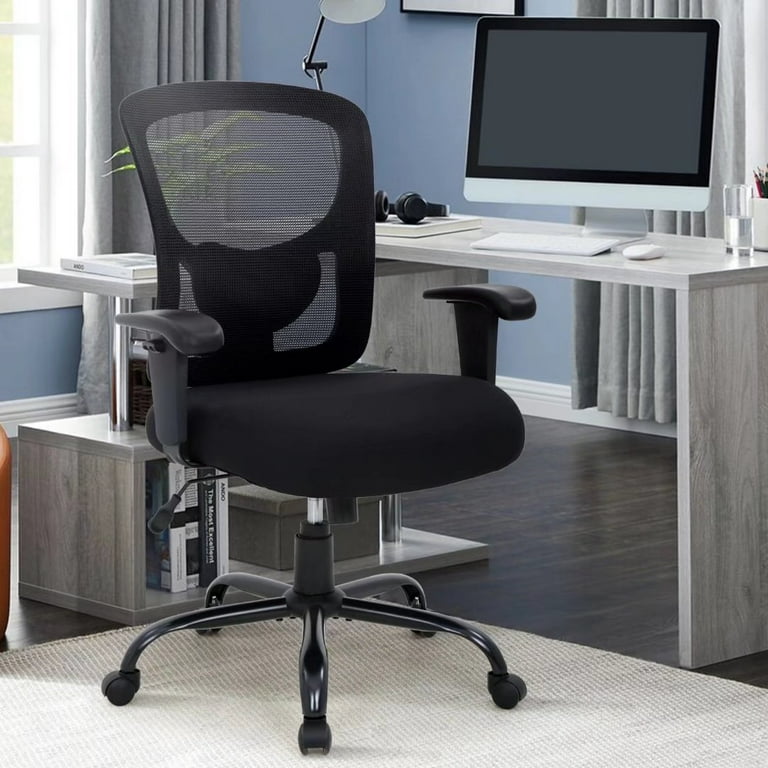 Mesh Desk Chairs Big and Tall Office Chair Ergonomic Computer Chair Weight Limit 400 lbs Heavy Duty Task Chair with Wheels and Adjustable Arms 23