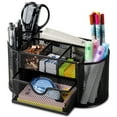 thumbnail image 1 of Mesh Desk Organizer with Drawer, 8 Compartments, Black, 1 of 10