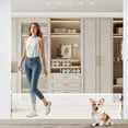 thumbnail image 1 of Mesh Dog Gate, Pet Gates, Retractable Baby Gates Extends to 55in Wide, 14in Tall Puppy Gate Indoor for Stairs, Doorways, Hallways, 1 of 10