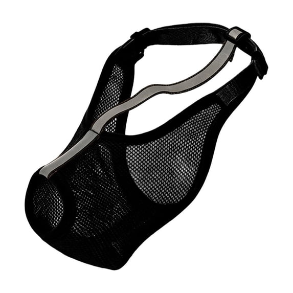 Mesh Dog Muzzle with Reflective Adjustable Strap, Anti-Bite Anti-Scavenging Pet Mouth Cover for Small Medium Large Dogs Grooming Walking Training Black