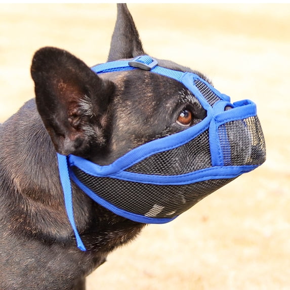 Mesh Dog Muzzle for Small Dogs, Soft Breathable Muzzle to Prevent Biting, Chewing, and Scavenging, Adjustable Puppy Muzzles for Grooming, Vet Visits, Walking, Short Snout Fit, Pet Training Tool