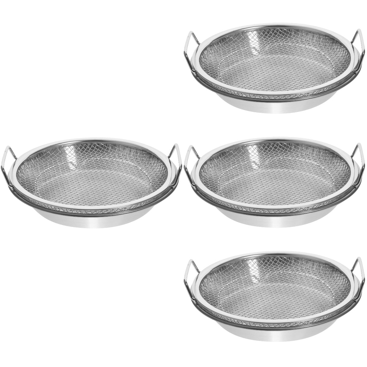 Mesh Drain Pan 4 Sets Grilled Food Plate Tray Roasting Pans for Ovens
