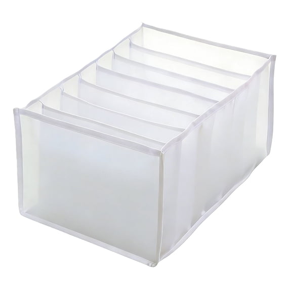 Mesh Drawer Organizer for Clothes Foldable Storage Dividers for Underwear Socks Bras Breathable Compartment Box for Wardrobe, 14X10X8In, 1Pcs (Clear4)