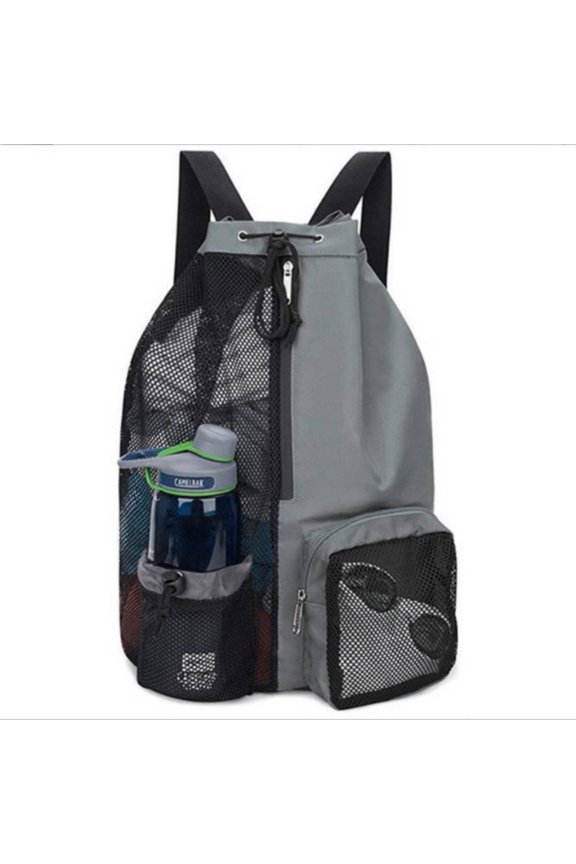 Mesh Drawstring Backpack Bag Multifunction Mesh Bag Swim Bag Multifunction Mesh Bag for Swimming, Athletic Gym, Clothes, Beach, Swim