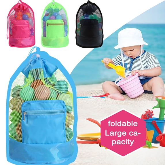 Mesh Drawstring Backpack Bag, Multifunction Mesh Bag for Swimming, Athletic Gym, Clothes, Beach, Swim Black