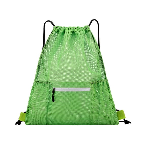 Mesh Drawstring Backpack Gym Bag with Shoes Compartment for Soccer, Basketball, Swim, Water-Resistant String Backpack Beach Cinch for Women Men