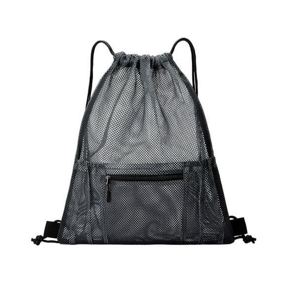 Mesh Drawstring Backpack Gym Bag with Shoes Compartment for Soccer, Basketball, Swim, Water-Resistant String Backpack Beach Cinch for Women Men