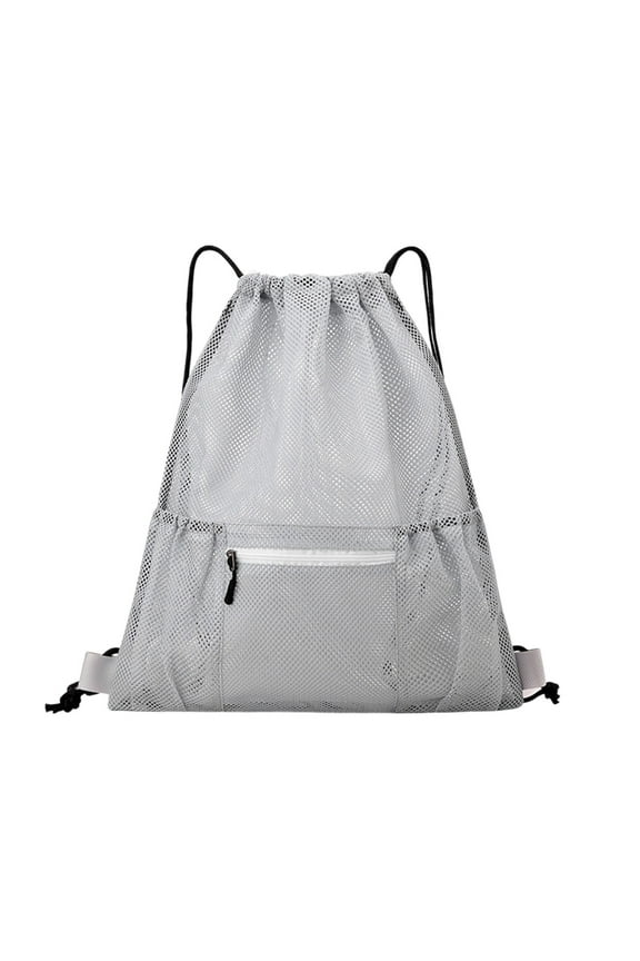 Mesh Drawstring Backpack Gym Bag with Shoes Compartment for Soccer, Basketball, Swim, Water-Resistant String Backpack Beach Cinch for Women Men