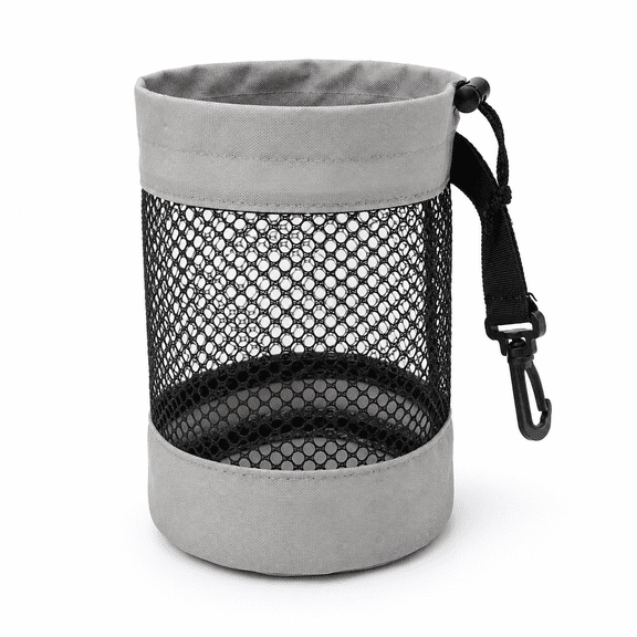Mesh Drawstring Ball Storage Bag, Nylon Sports Net Pouch, Breathable Quick-Dry Golf and Tennis Ball Organizer, Portable Foldable Bag