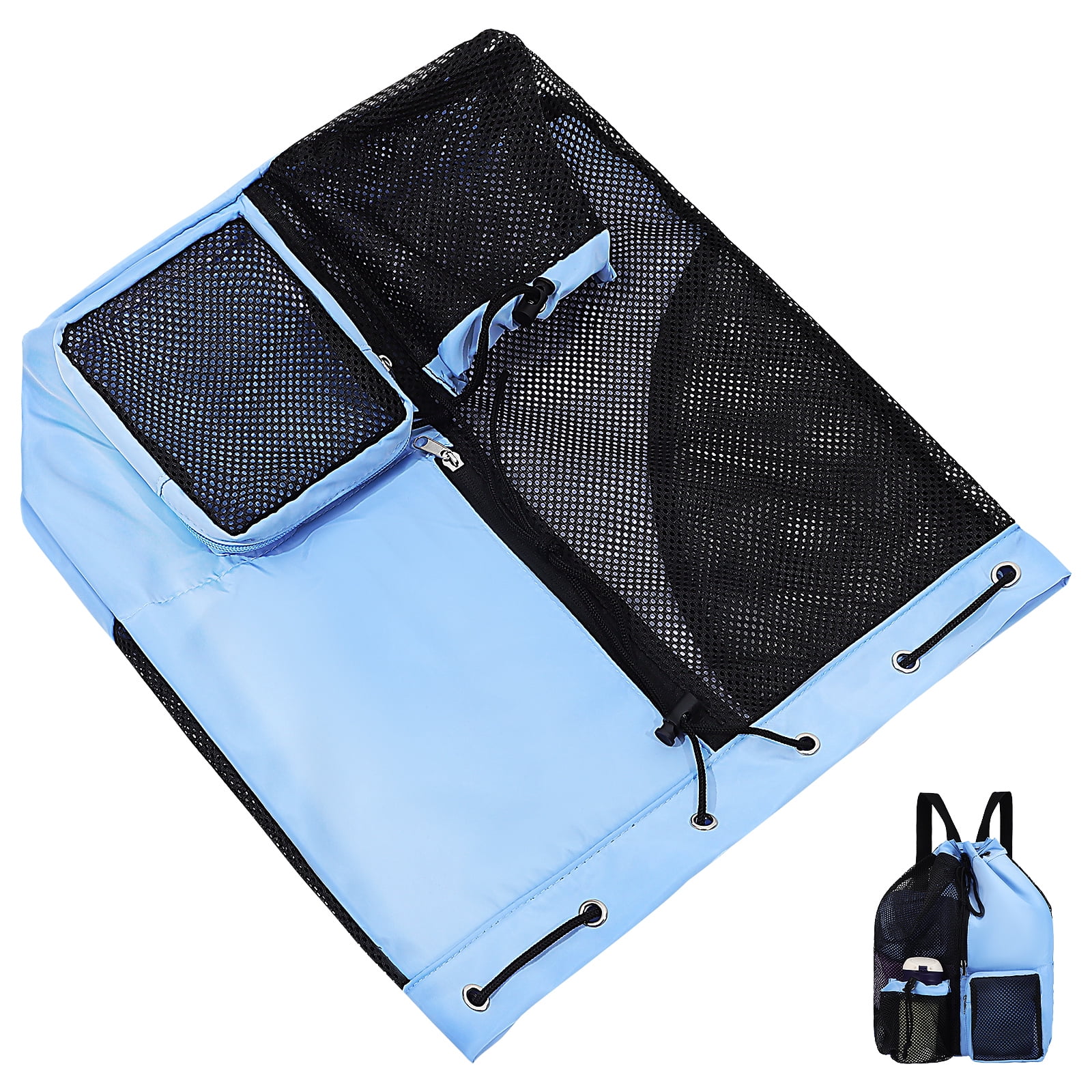 Mesh Drawstring Swim Bag Backpack Swimming Bags Girls Rucksack Workout Sports Lightweight