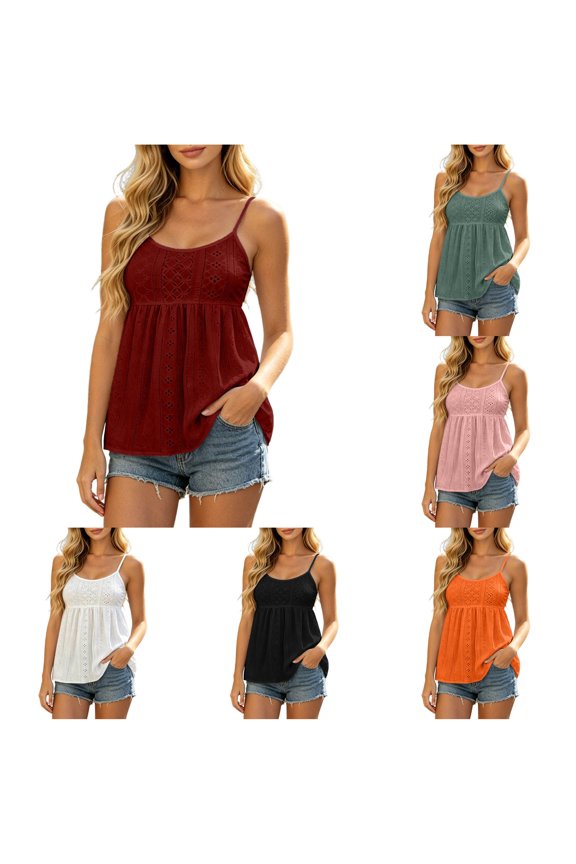 Mesh Embroidered Solid Camisole Top Lace Up Tank Layering Shirt with Strings Camisole High Neck