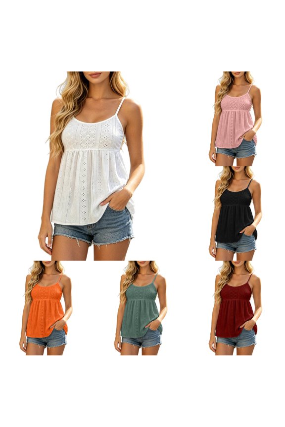 Mesh Embroidered Solid Camisole Top Lace Up Tank Layering Shirt with Strings Camisole High Neck