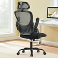 thumbnail image 1 of Mesh Ergonomic Office Computer Desk Chair Flip-up Arms Adjustable Headrests Comfortable Lumbar Support For Home Office,black, 1 of 7