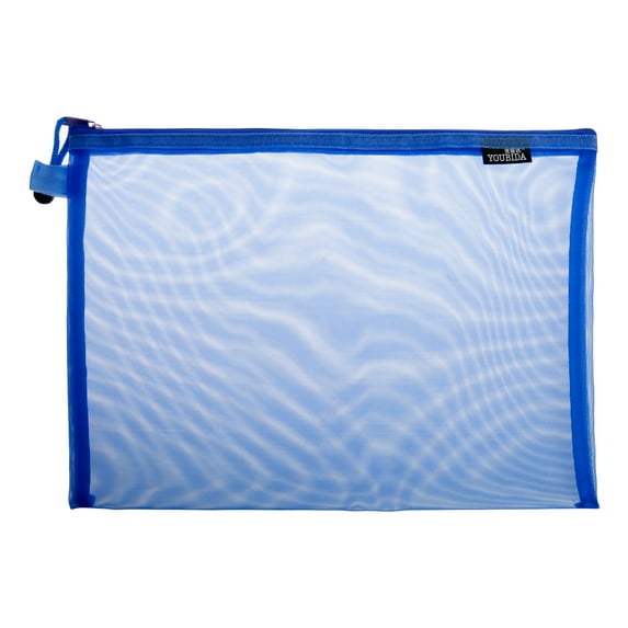 Colored A4 File Organizer Bag Large Zip-up Mesh Pocket for Adults Office Travel