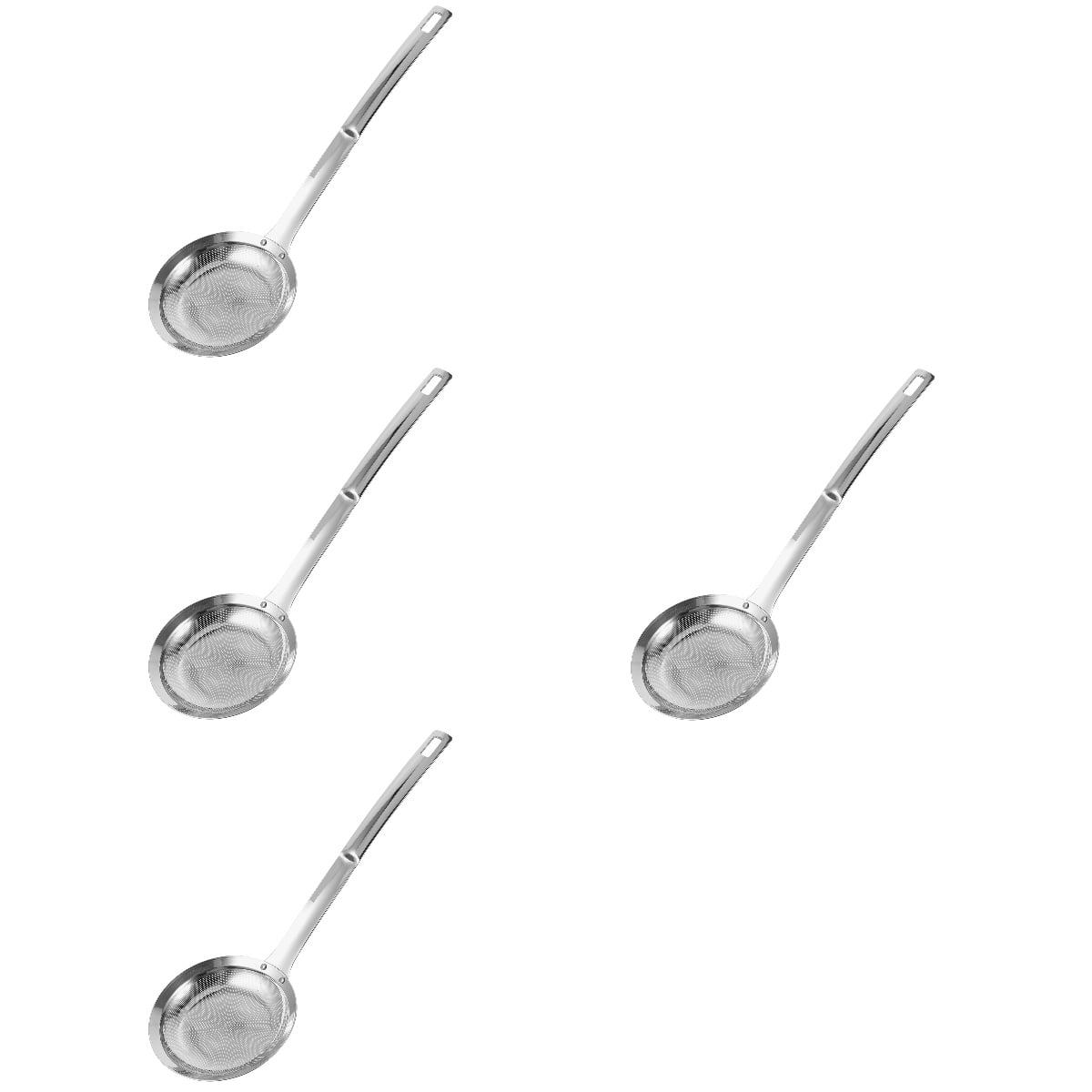 Mesh Filter Spoon 4 Pieces Metal Spoons Cooking Ladle Fat Strainer Skimmer Stainless Steel