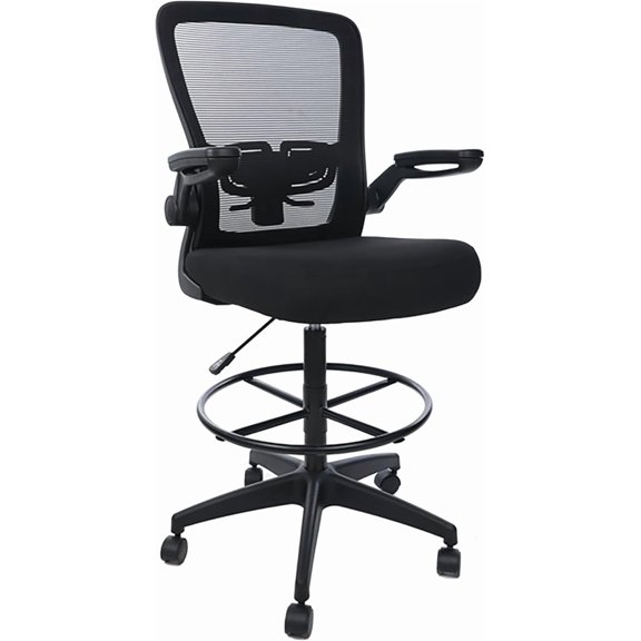 Mesh Flip Arm Stool Drafting Chair