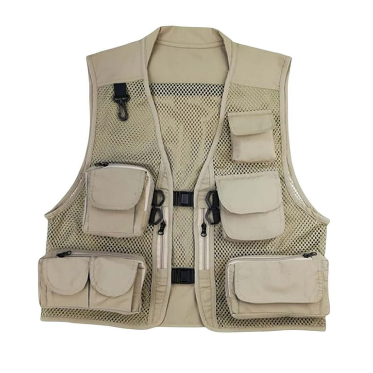 Mesh Fly Fishing Vest with Pockets Removable Photographer Utility