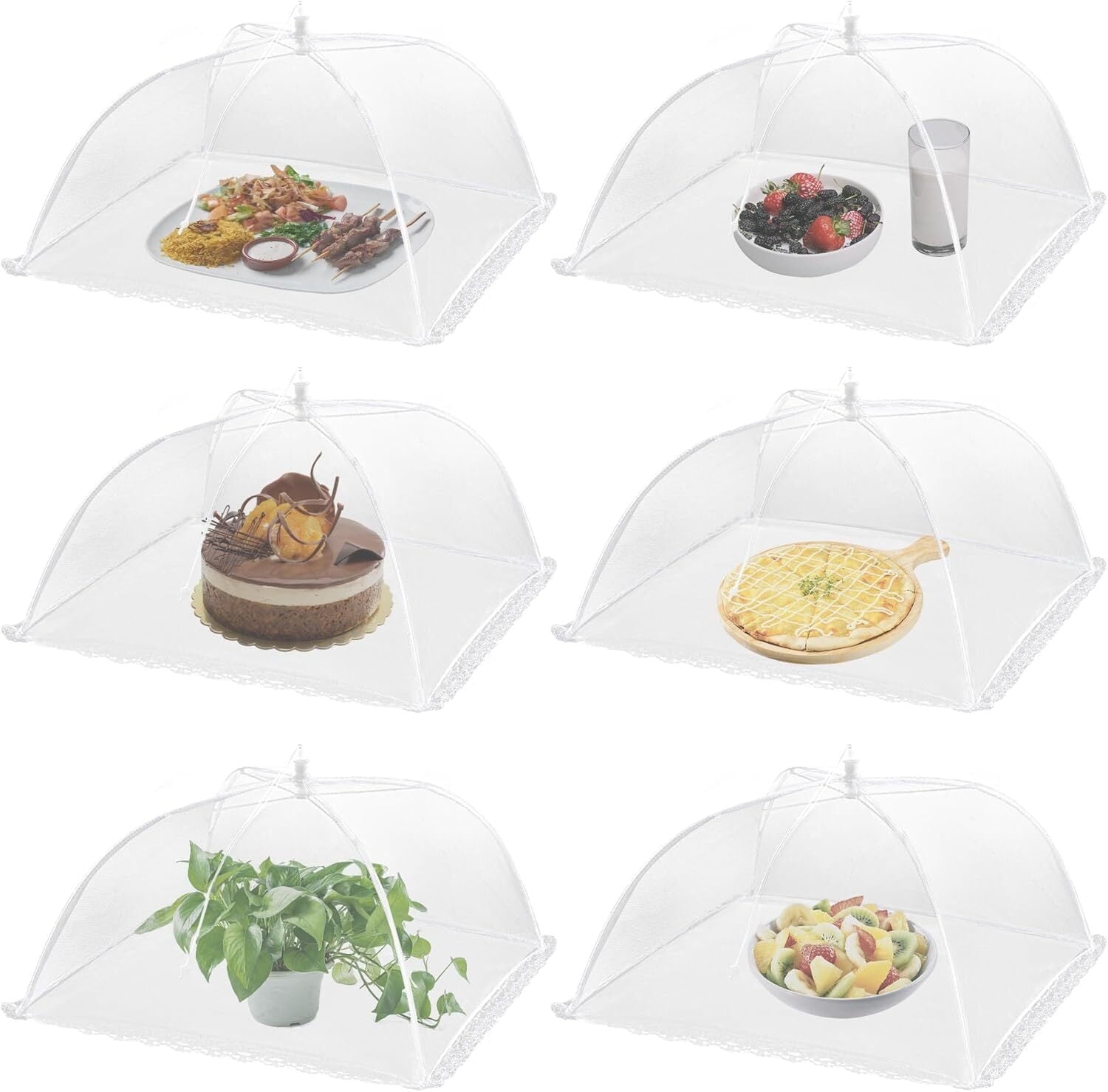 Mesh Food Mesh Food Covers,6 Pcs Pop-Up Mesh Food Cover Tent for Outside,12 ...