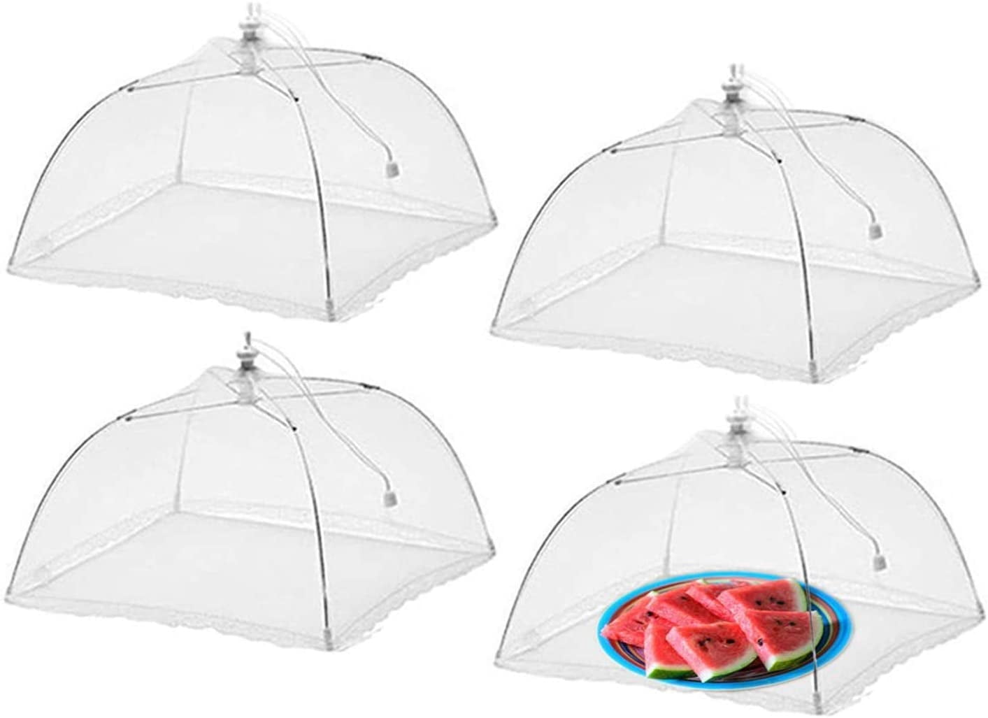 Reusable Screen Protector Mesh Food Covers Tent Umbrella 4 Pack Large 17 inch Reusable and ...