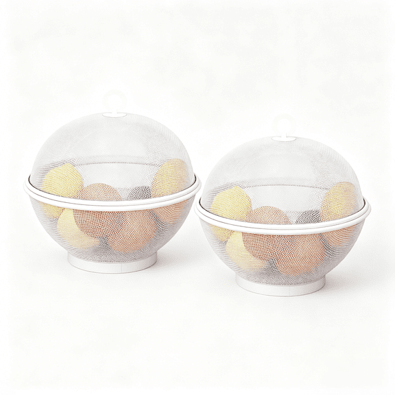 Mesh Fruit Basket with Lid, Fruit Fly Proof Iron Wire Fruit Bowl, Large Capacity Breathable Countertop Storage Basket, Multifunctional Kitchen Produce Organizer for Fruits, Vegetables, Snacks, Bread