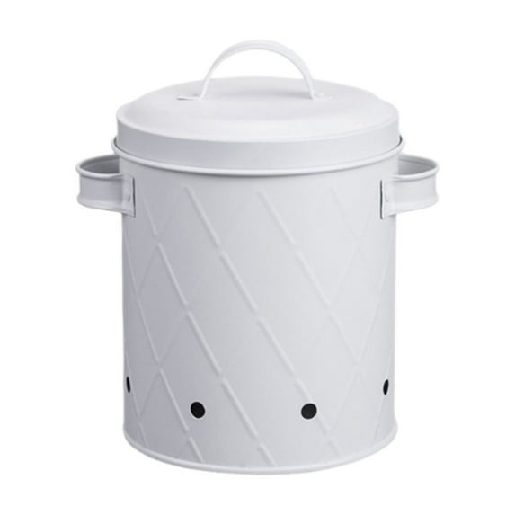 Mesh Fruit and Vegetable Storage Bucket with Lid - Rust-Proof Kitchen Organizer for Potatoes, Onions, Garlic - Stackable Produce Bin - 1 Pack