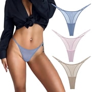 Mesh G-String Thongs for Women Low Waist Cheeky Underwear 3 Pack | Ultra Thin, See Through, Ladies T Back Panties, Stretch Cheeky Underwear, Skin Friendly, Invisible, for Daily Wear