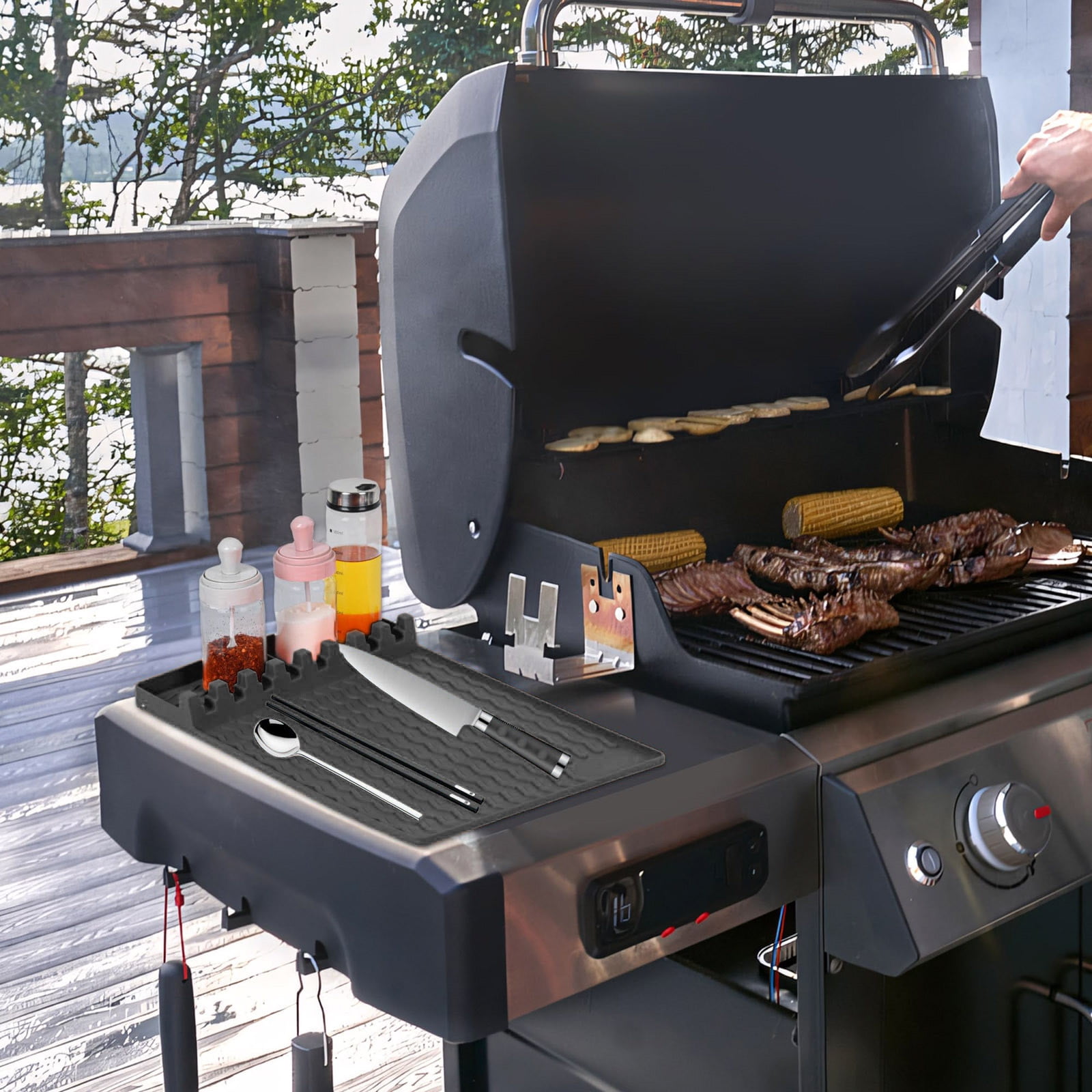 Mesh Grill Mats for Outdoor Grill Cooking Black Stone Grill Silicone