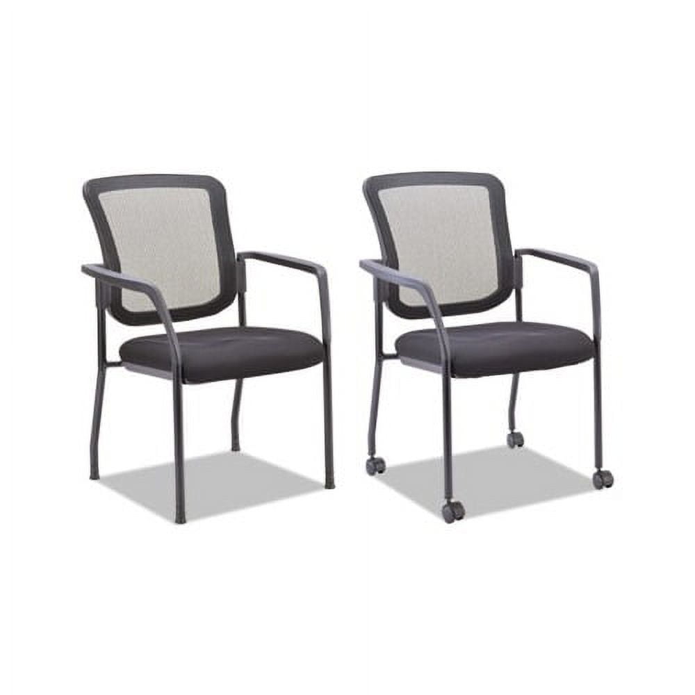 Modern Mesh Guest Stacking Chair with Black Metal Frame