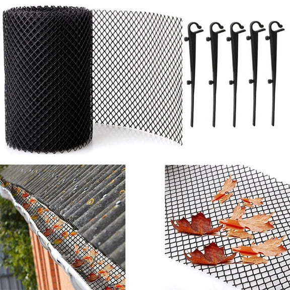 Mesh Gutter Guard Leaf Protection Mat Guttering Block Leaves Prevent Clogging Garden P y21805
