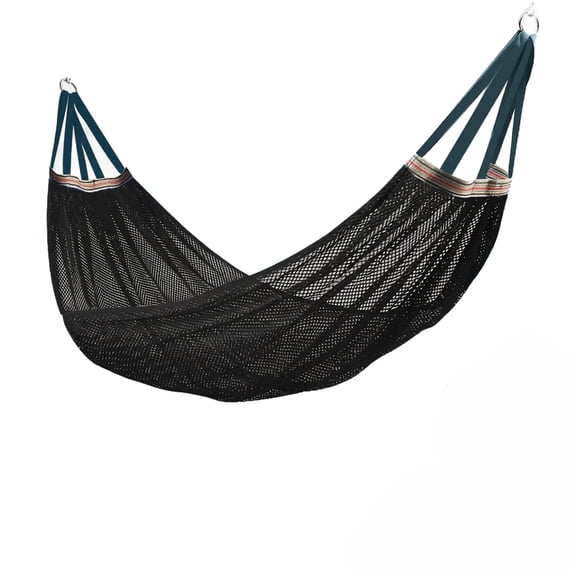 Mesh Hammock, 102.4x51.2in Ice Silk Breathable Hanging Swing with Straps and Carry Bag Anti-Rollover Outdoor Camping Gear for Backpacking and Backyard, Black