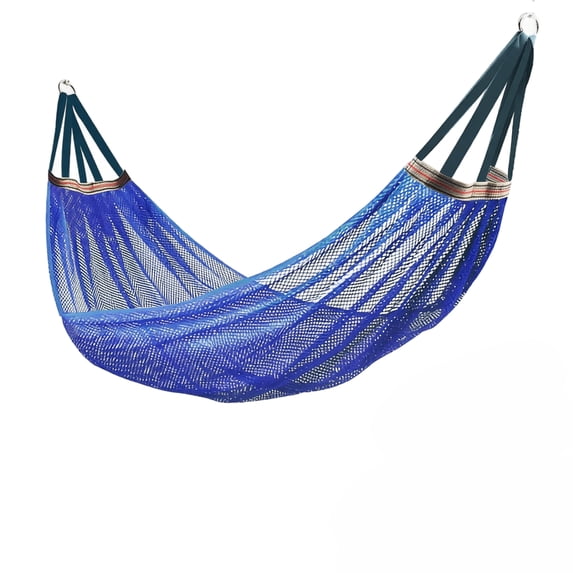 Mesh Hammock, 102.4x51.2in Ice Silk Breathable Hanging Swing with Straps and Carry Bag Anti-Rollover Outdoor Camping Gear for Backpacking and Backyard, Blue