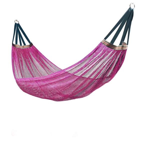 Mesh Hammock, 102.4x51.2in Ice Silk Breathable Hanging Swing with Straps and Carry Bag Anti-Rollover Outdoor Camping Gear for Backpacking and Backyard, Pink