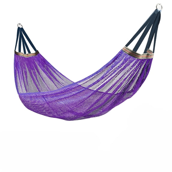 Mesh Hammock, 102.4x51.2in Ice Silk Breathable Hanging Swing with Straps and Carry Bag Anti-Rollover Outdoor Camping Gear for Backpacking and Backyard, Purple