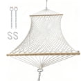 thumbnail image 1 of BN-LINK Cotton Rope Hammock,Handwoven Hammock with Hardwood Spreader Bars,Double Hammock for Outdoor Backyard Patio Poolside,330lbs Weight Capacity, Natural, 1 of 7