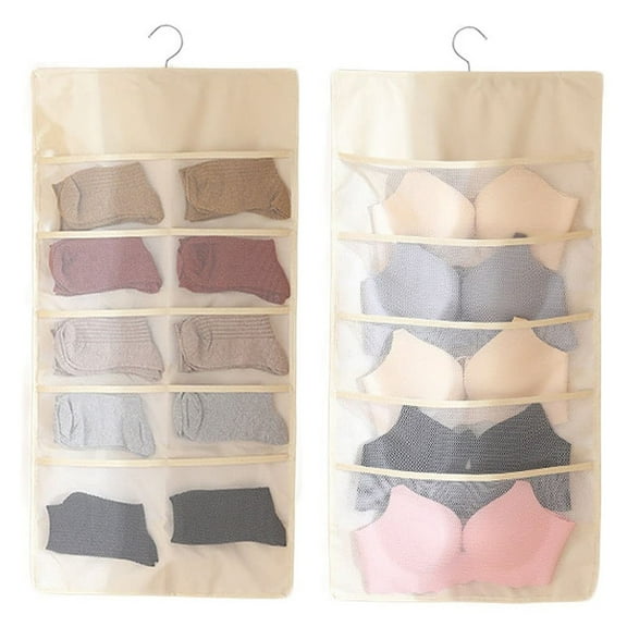 Mesh Hanging Organizer with Metal Hanger for Delicate Garments and Accessories Efficient Closet Storage Solution