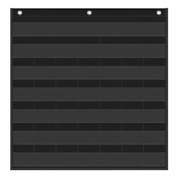 Mesh Hanging Wall Pocket, Pocket Chart, Classroom Monthly Calendar Pocket Chart for Home Institution , Black Hanging Organizer, by Cloudqi