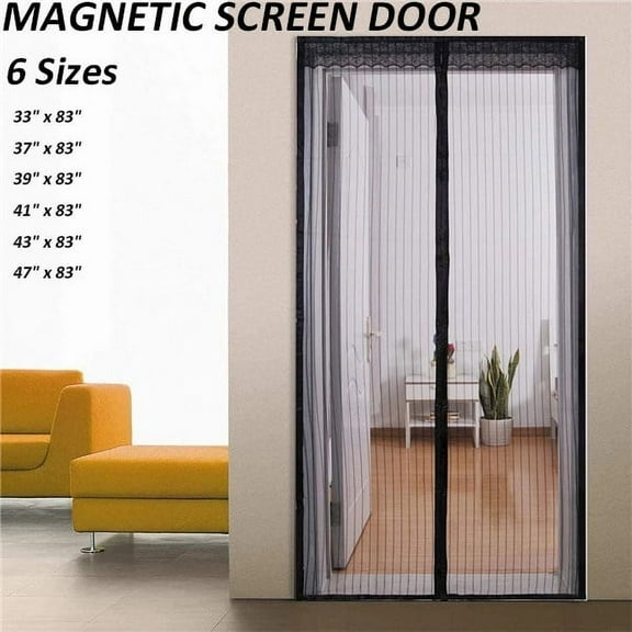 Mesh Insect Fly Bug Mosquito Door Velcro Curtain Net Netting Screen Magnets Anti Mosquito Bedroom Kitchen Door Screen,33" x 83"