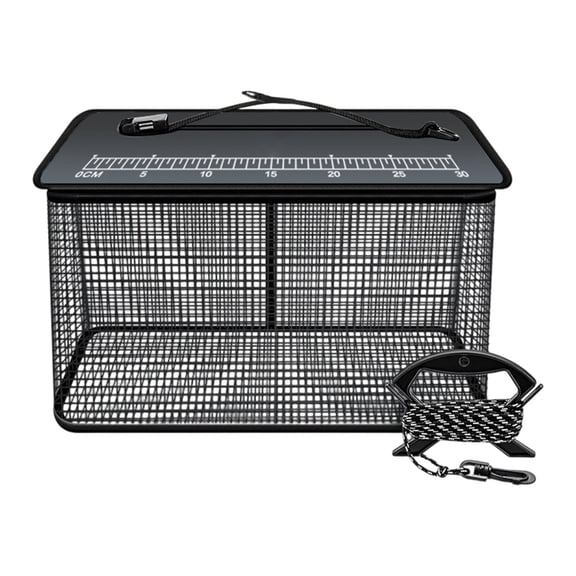 Floating Fishing Keep Net for Shore Anglers, Mesh Basket, Foam Collar, Zip Opening, Rope Clip, Fish Storage, Water-Side Use