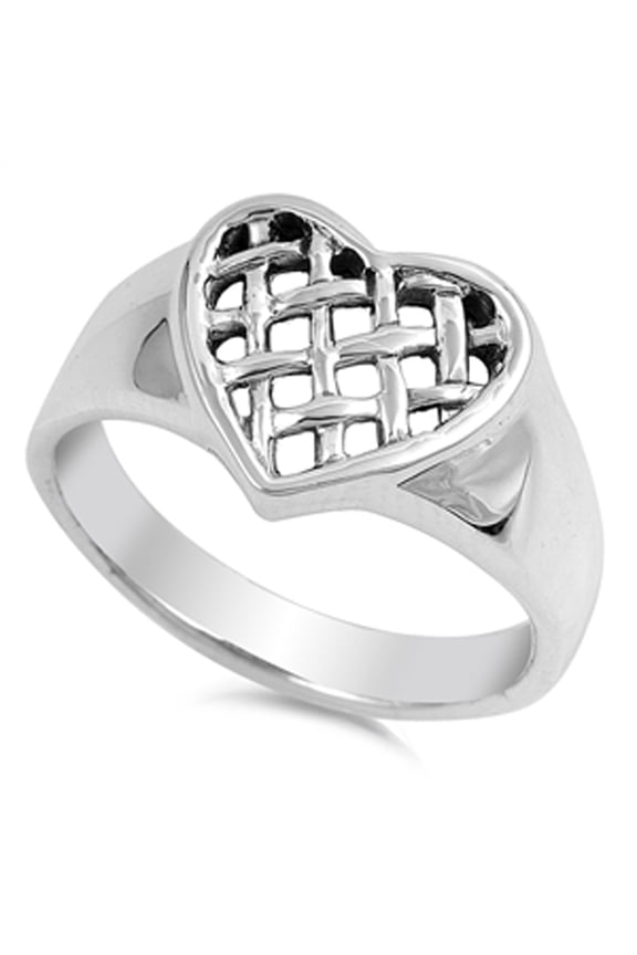 Mesh Knot Filigree Heart Purity Promise Ring 925 Sterling Silver Band Jewelry Female Male Size 5