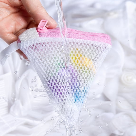 Mesh Laundry Bag, Small Zipper Pouch for Laundry Pods, Reusable Mesh Storage Bag for Detergent Scent Beads Washing Machine Storage