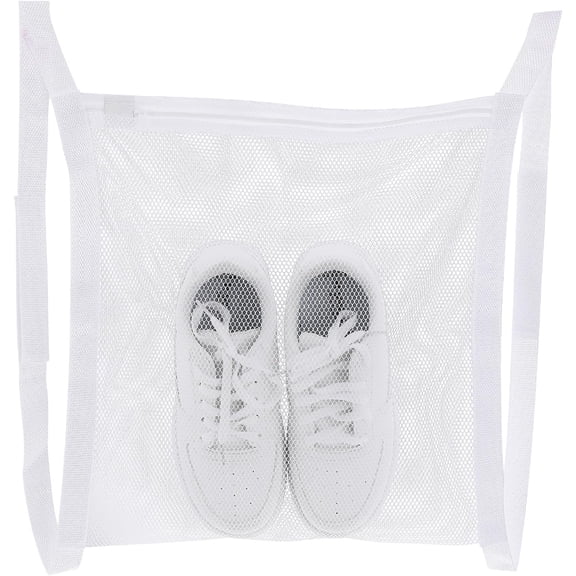 Mesh Laundry Bag with Strap and Zipper - Sneaker Dryer Bag, 16.3 x 15.9 Inch