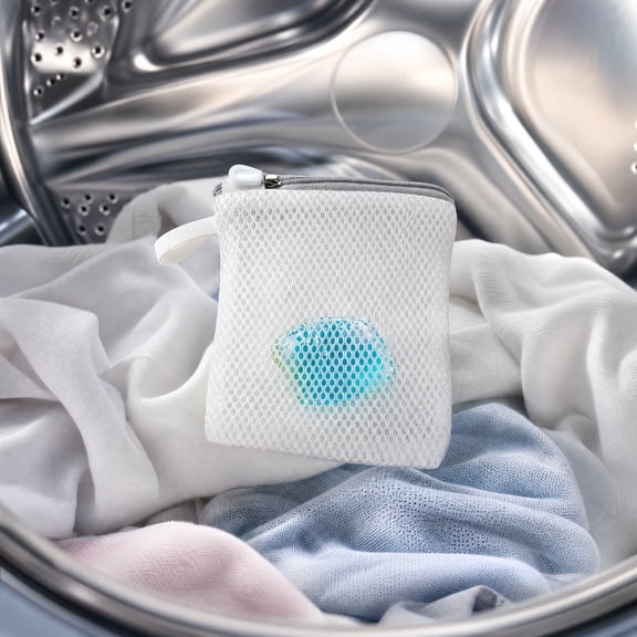 Mesh Laundry Bag with Zipper for Laundry Pods and Scent Beads, Reusable Mesh Pouch Prevents Detergent Residue on Clothes