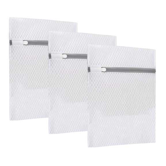 Mesh Laundry Bags 3pcs Small Honeycomb Laundry Wash Bag With Zipper For Delicates Lingerie Socks Underwear White 3Pcs