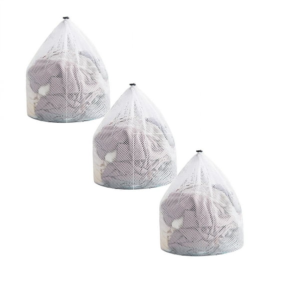 Mesh Laundry Bags, Washing Machine Mesh Wash Bags Jumbo for Delicates Clothes, Bed Linen, Toys with Drawstring Closure Sturdy, 3 Pcs, 23.62x31.50"