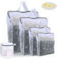 thumbnail image 1 of Mesh Laundry Bags for Delicates, 5 PCS Hanging Honeycomb Laundry Bags with Sturdy Zipper for Home, 1 of 8