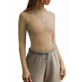 thumbnail image 1 of Mesh Long Sleeve Top for Women, Lace Sheer Tops See Through Mock Neck Floral Embroidery Sheer Blouce Shirt XL, 1 of 8